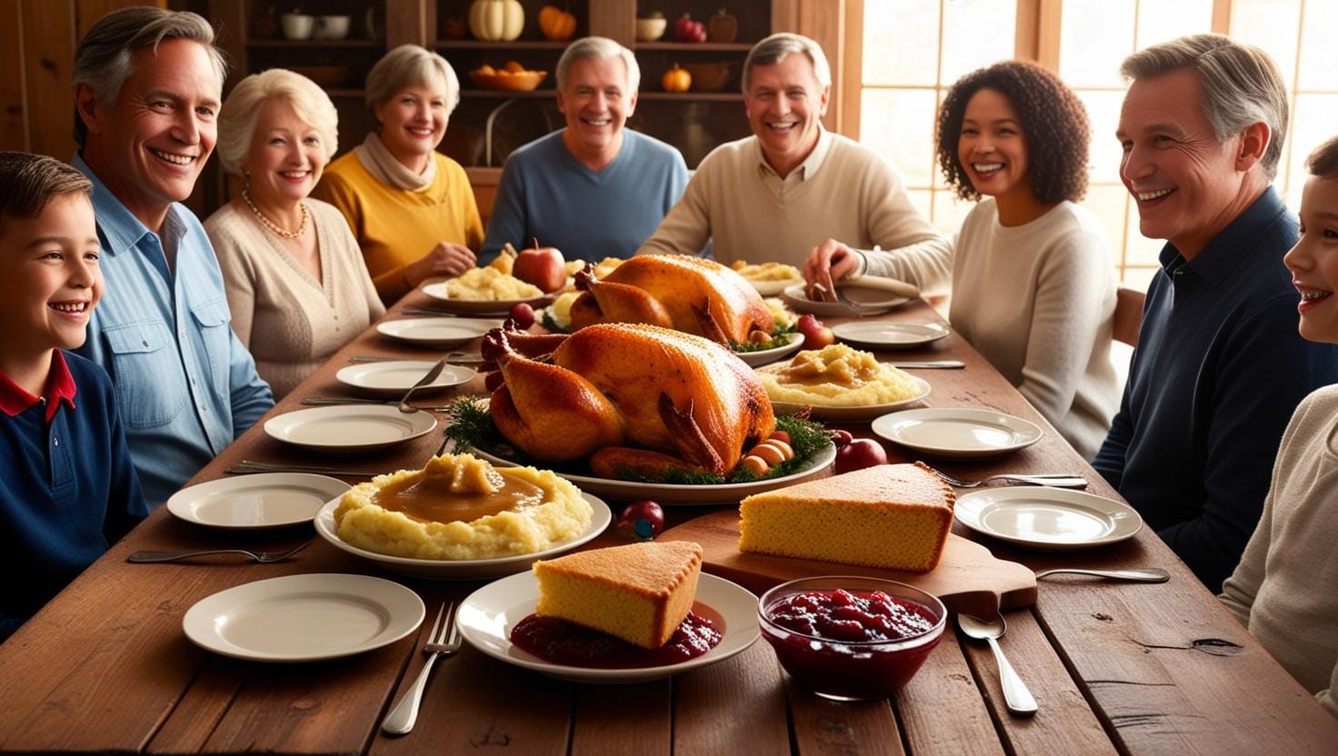 Beautifully set table with classic American dinner recipes perfect for family gatherings
