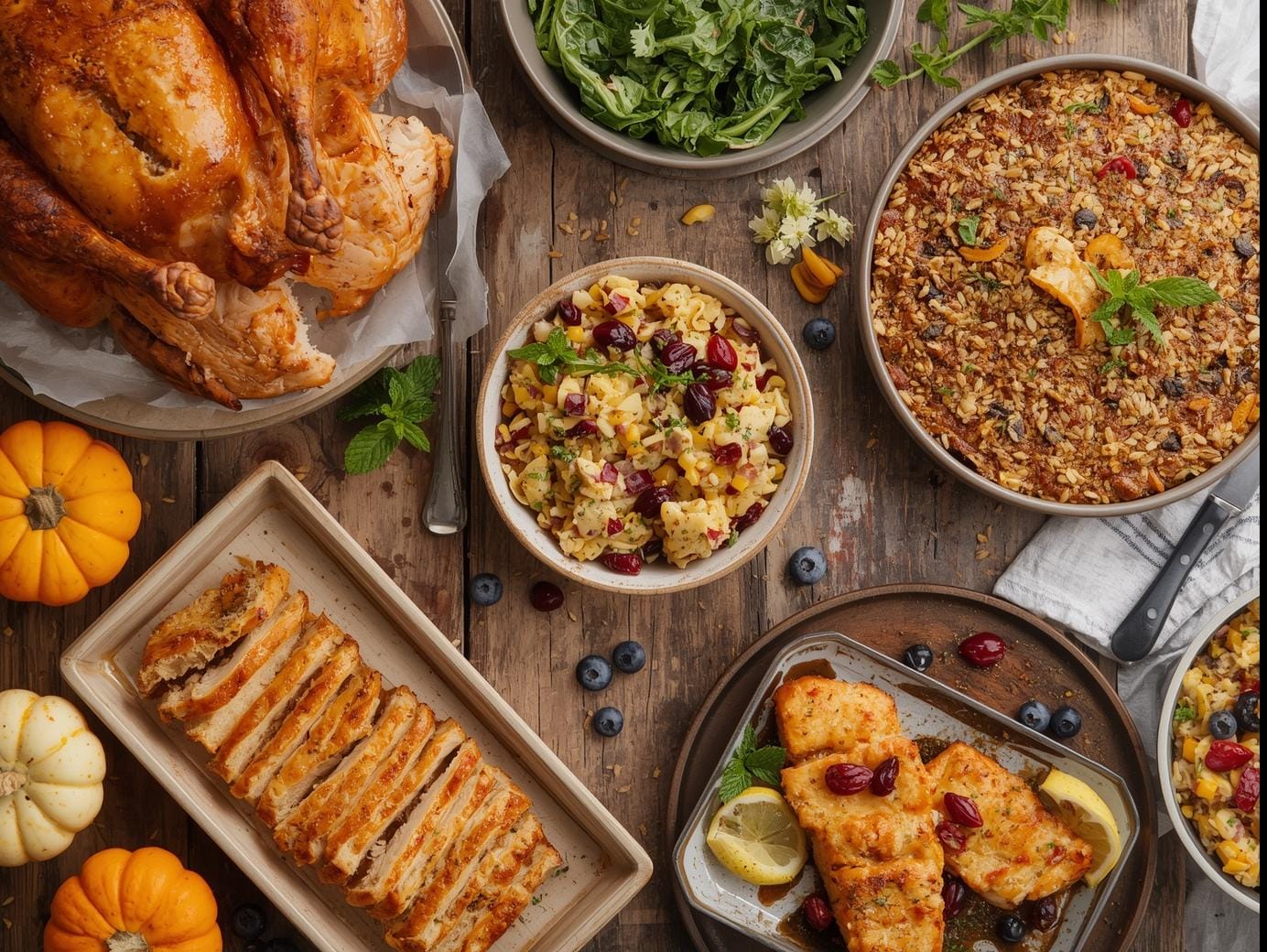 A wholesome feast of healthy traditional American classics—celebrating heritage and nutrition on one table.